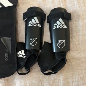 Adidas Black and White Shin Guards for ages 3-5